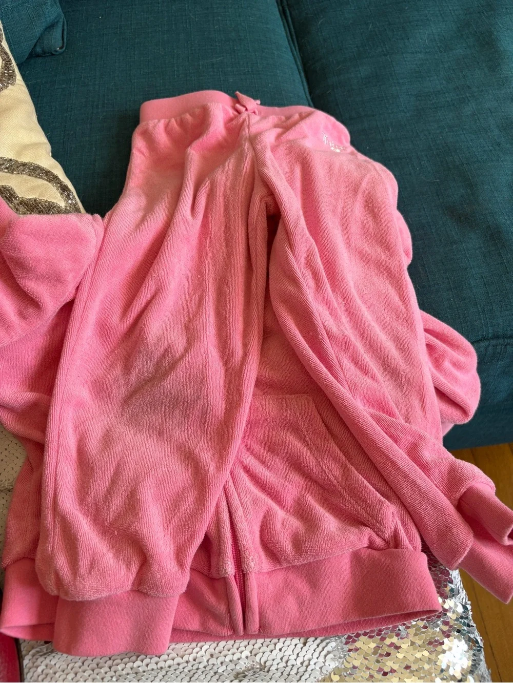 Juicy Couture Girls Pink Velour Hoodie & Jogger Set